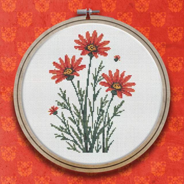 Winter Flowers cross stitch pattern