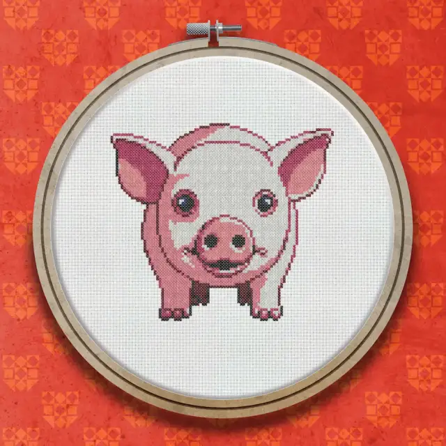 Pig cross stitch pattern