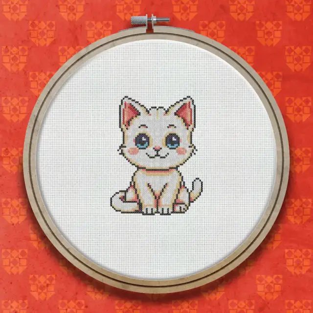 Sitting Kitten cross stitch pattern