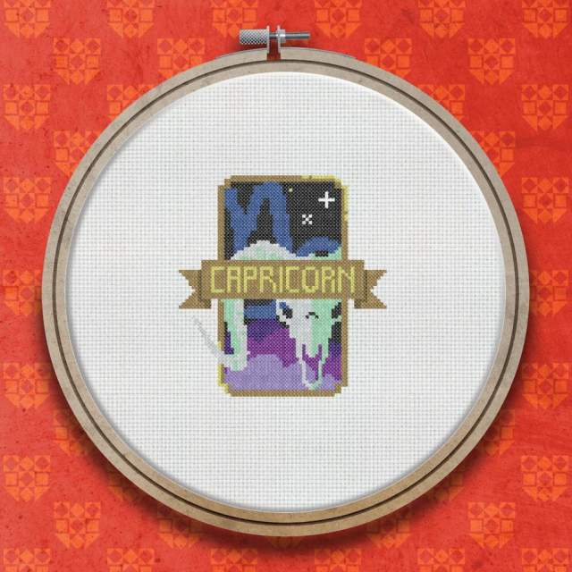 Capricorn cross stitch pattern
