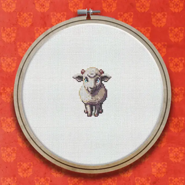 Sheep cross stitch pattern