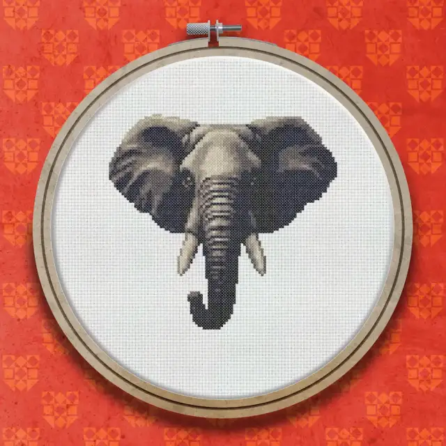 Elephant cross stitch pattern
