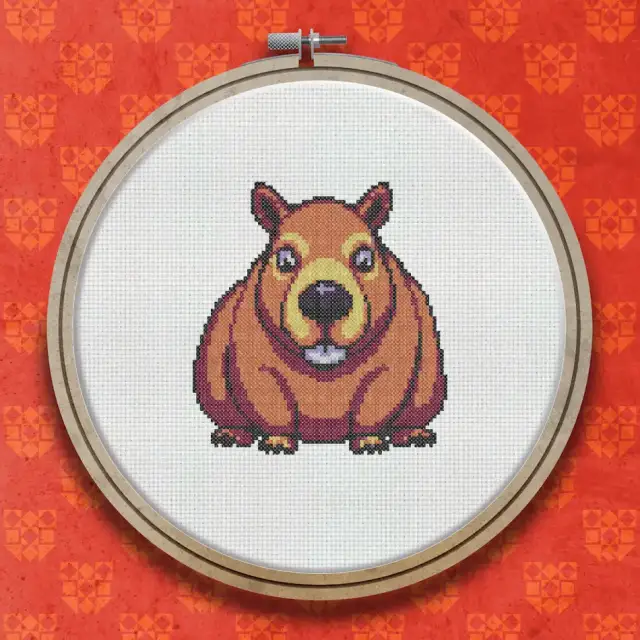 Capybara cross stitch pattern