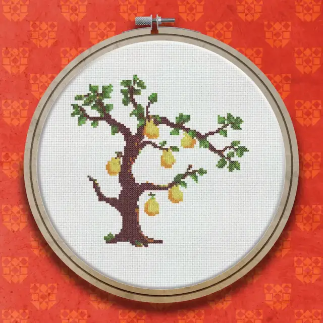 Pear Tree cross stitch pattern