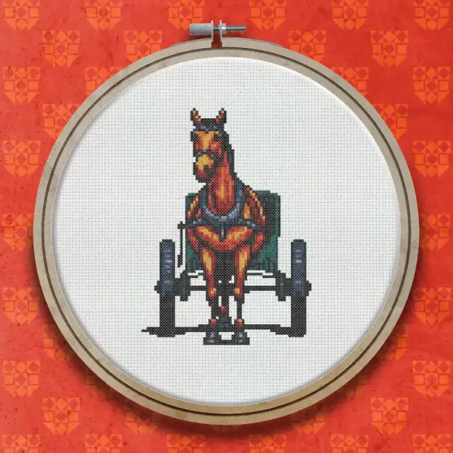 Horse And Cart cross stitch pattern