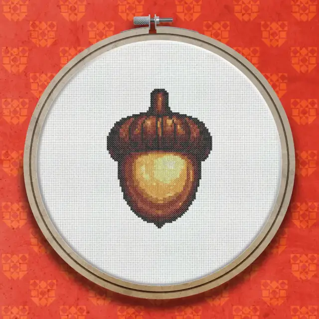 Acorn cross stitch pattern