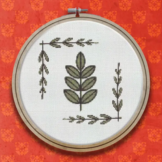 Ash Leaf cross stitch pattern