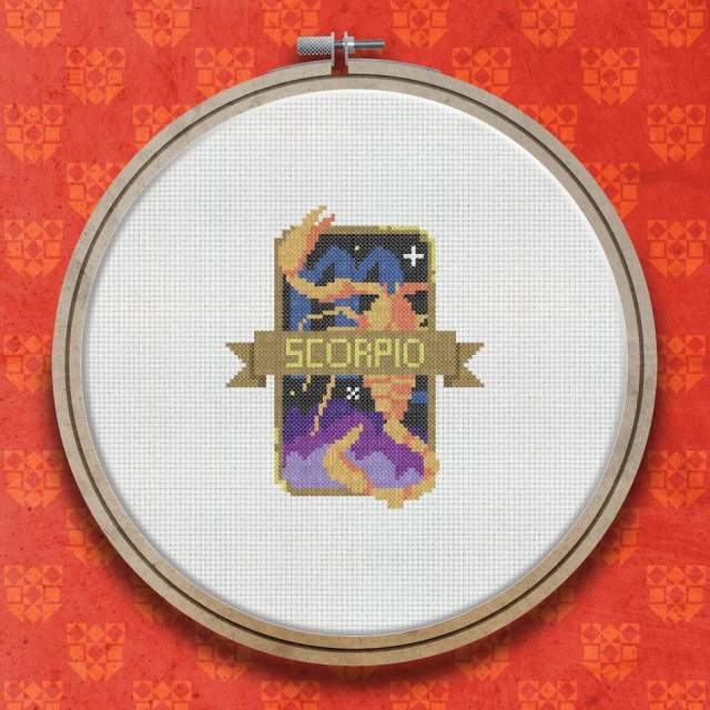 Scorpio cross stitch pattern