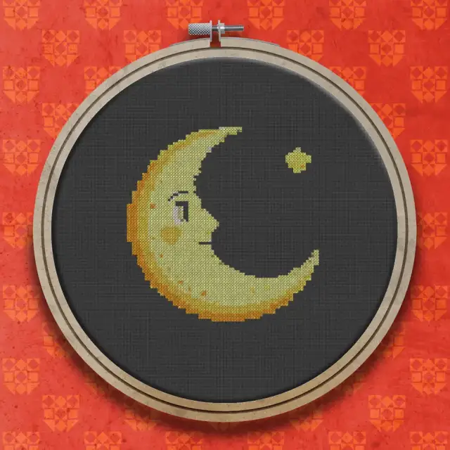 Crescent Moon cross stitch pattern
