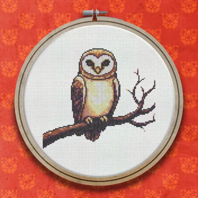 Barn Owl cross stitch pattern