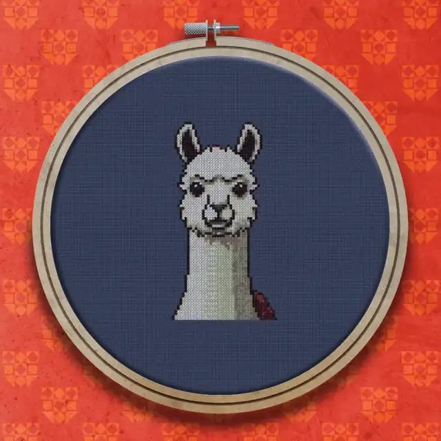 Alpaca cross stitch pattern
