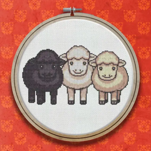 Three Sheep cross stitch pattern