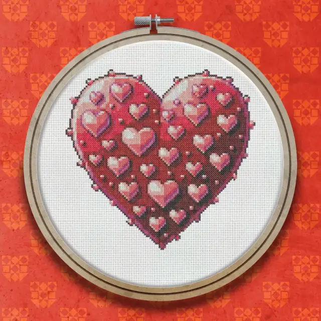 Hearts Within Hearts cross stitch pattern