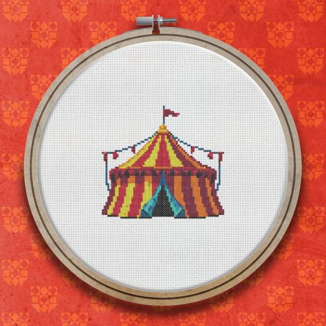 Circus Tent cross stitch pattern