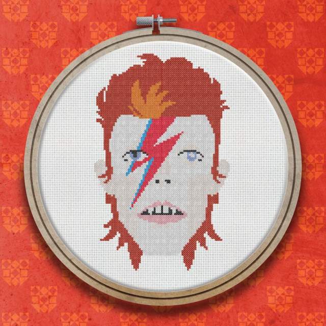 David Bowie 1973 cross stitch pattern