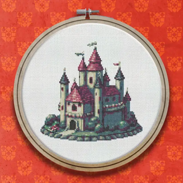 Stone Fairytale Castle cross stitch pattern