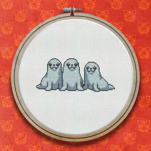 Grey Seals cross stitch pattern