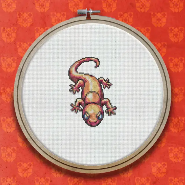 Gecko cross stitch pattern