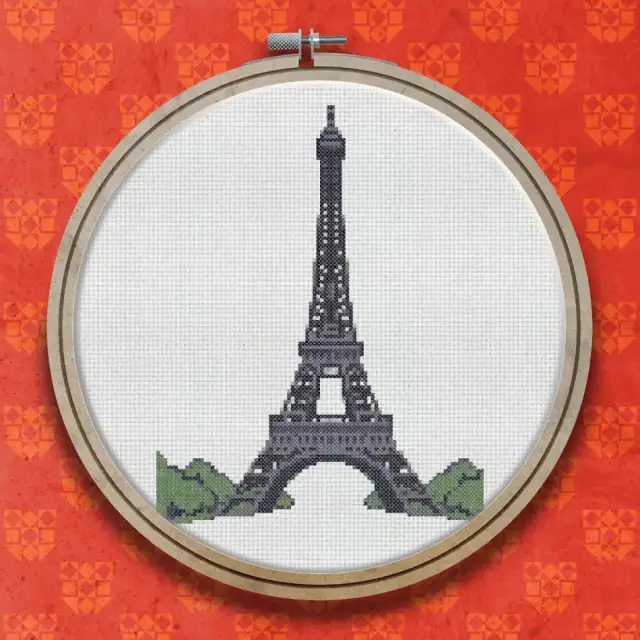 The Eiffel Tower cross stitch pattern