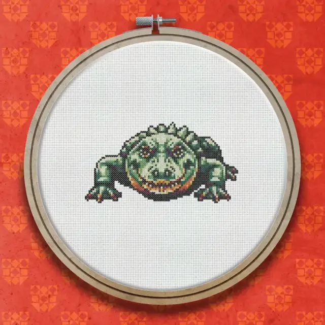 Alligator cross stitch pattern