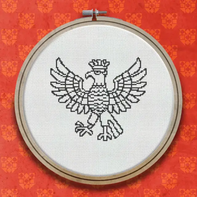 Eagle Woodcut cross stitch pattern
