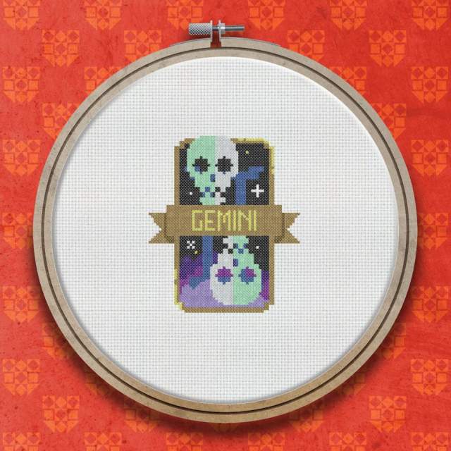 Gemini cross stitch pattern