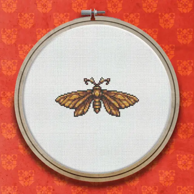 Moth cross stitch pattern