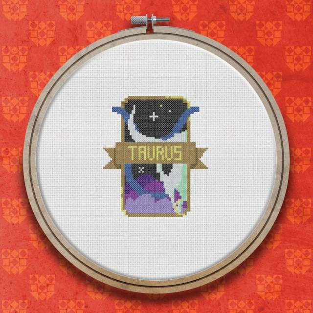 Taurus cross stitch pattern