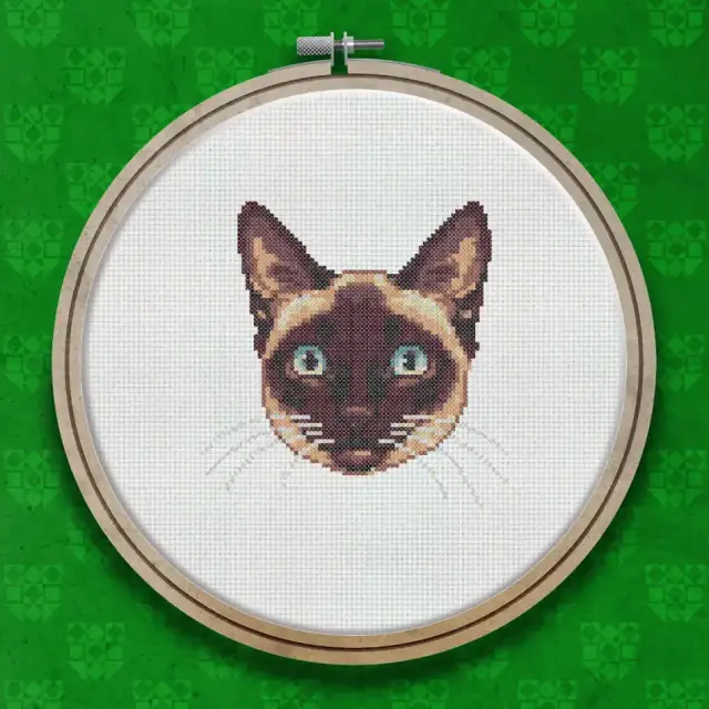 Siamese Cat cross stitch pattern