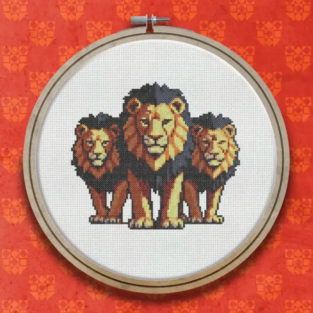 Lions cross stitch pattern