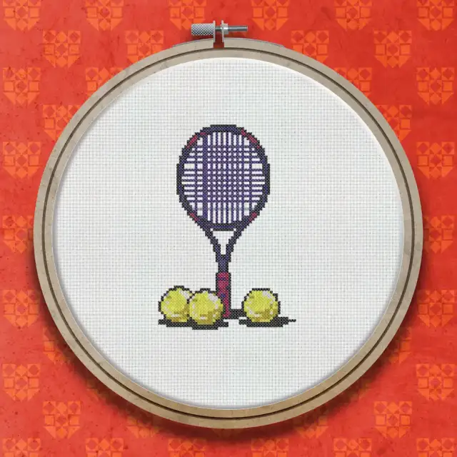 Tennis Racket cross stitch pattern