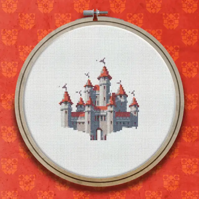 Castle cross stitch pattern