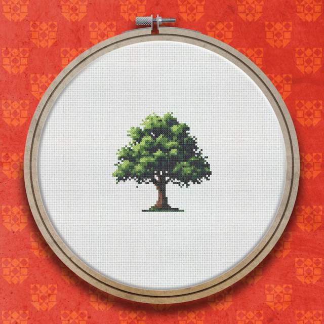 Oak Tree cross stitch pattern