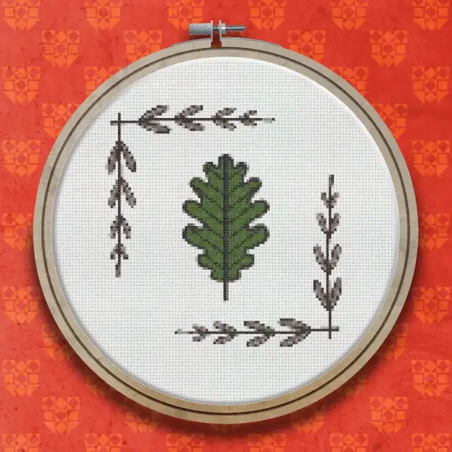 Oak Leaf cross stitch pattern
