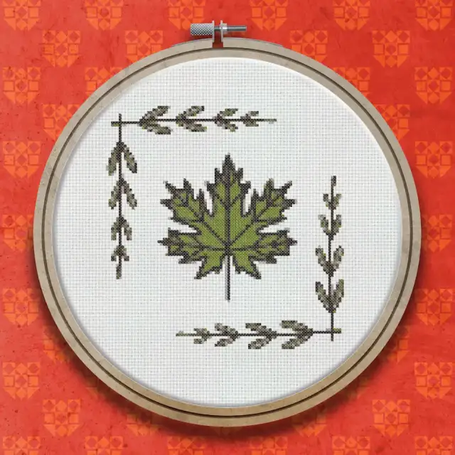 Maple Leaf cross stitch pattern