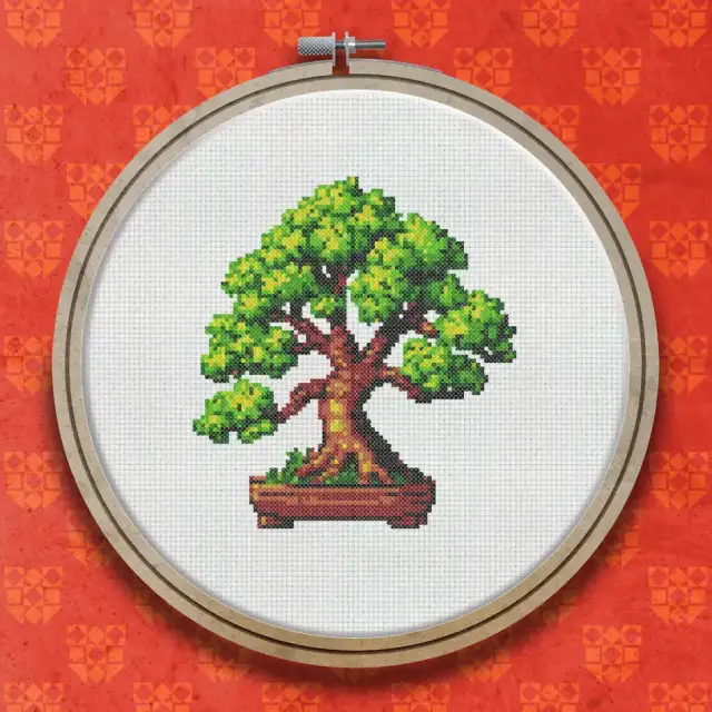 Bonsai cross stitch pattern
