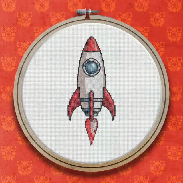 Space Rocket cross stitch pattern