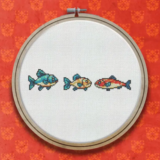 Fish cross stitch pattern