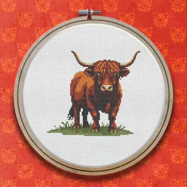 Highland Cow 2 cross stitch pattern