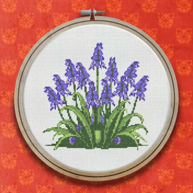 Bluebells cross stitch pattern