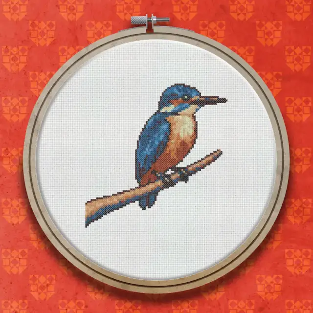 Kingfisher cross stitch pattern