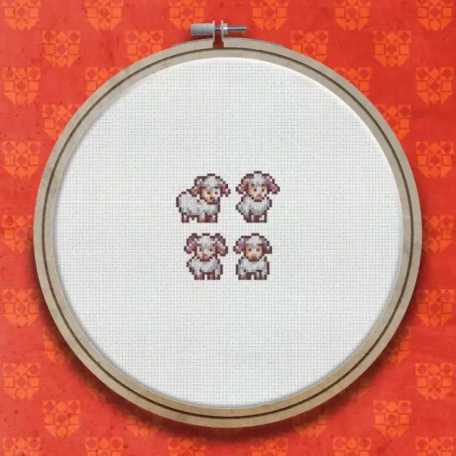 Four Sheep cross stitch pattern